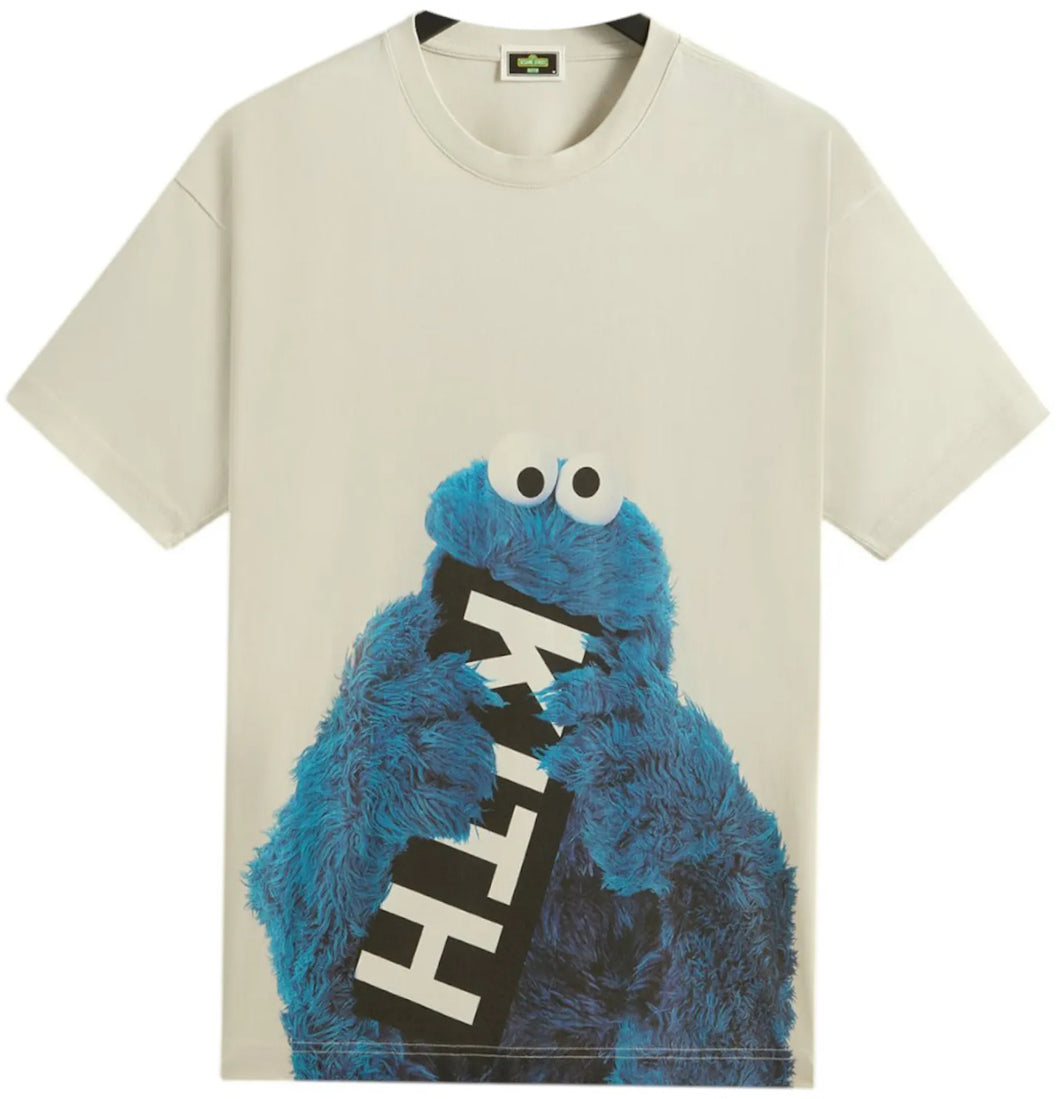 Kith x Sesame Street Cookie Monster Tee Chalk